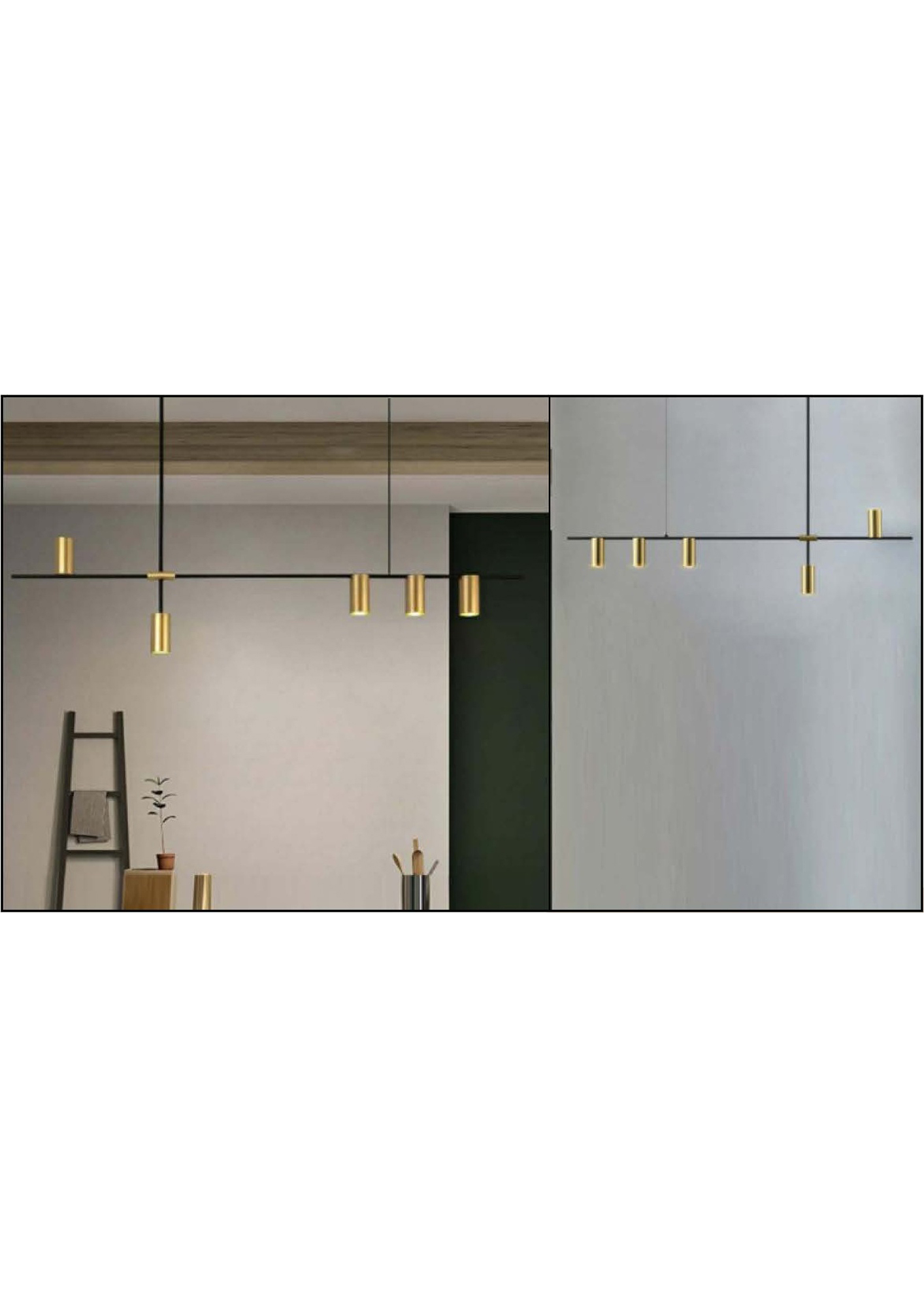 Beyond Lights - Gold Linear Pendant- GL